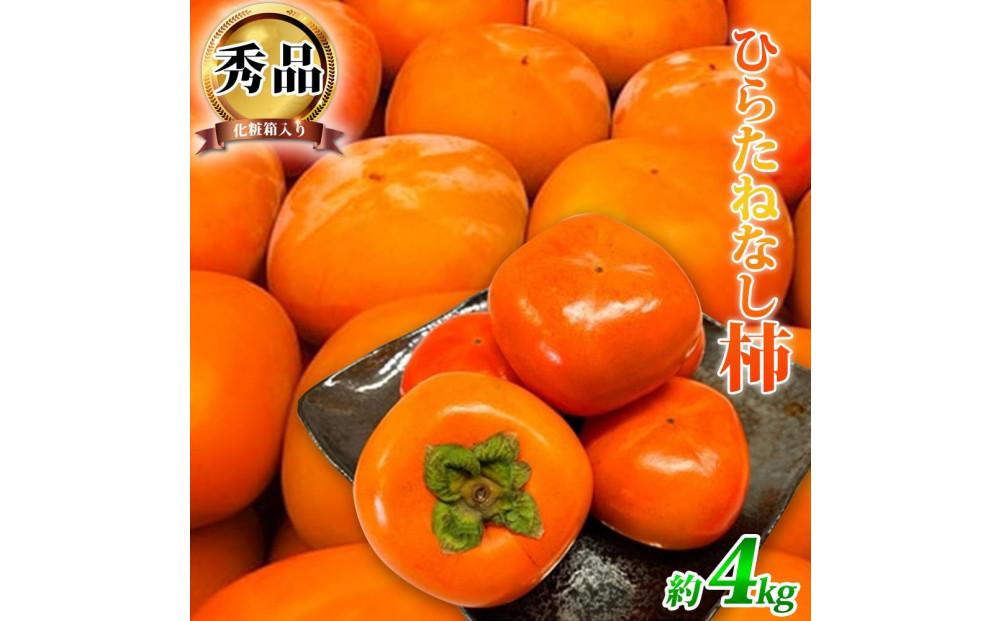 平核無柿（ひらたねなしがき）約４kg　化粧箱入　和歌山秋の味覚［2026年発送］［UT36］ 303446_XF052