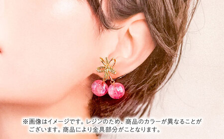 【紫陽花】 イヤリング ＆ ネックレス セット[AECR023]
