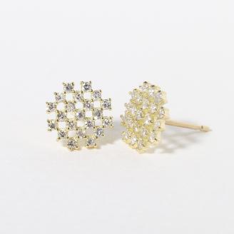 K18 シンメトリーダイヤモンドピアス　0.28ct　　BQ75