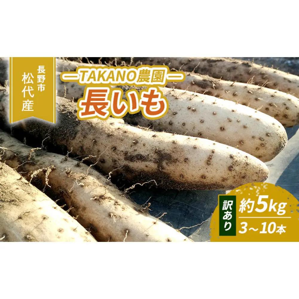 高野農園　長野市松代産 TAKANO農園　長いも 約5kg（訳あり）【3～10本】野菜 根菜 長野県産 ネバネバ シャキシャキ とろろご飯 具材 食材 国産 | 長芋 長芋