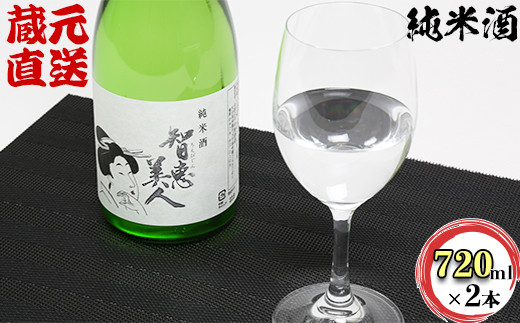 
智恵美人純米酒 720ml×2本セット【中野酒造】 セット 人気 ギフト 贈答 ＜110-011_6＞
