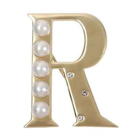 【RoseYumiRose】イニシャルパールブローチペンダント『R』【1675845】