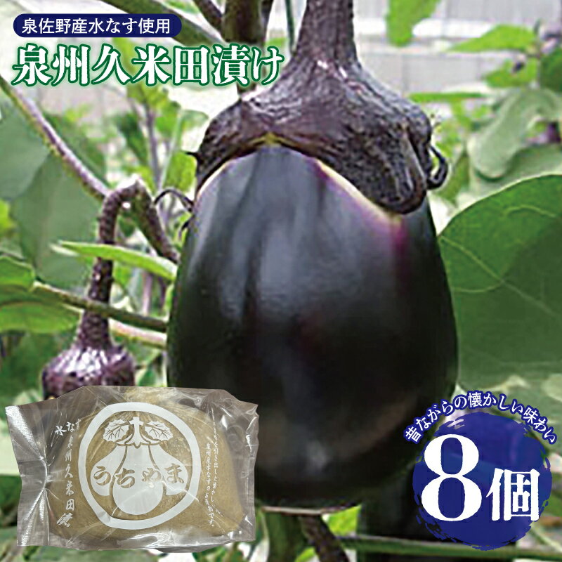 【ふるさと納税】水なすぬか漬け 泉州久米田漬け 8個 なす 漬物 絹皮水なす 晩酌 ごはんのお供 つまみ まろやか 風味 泉州なす 水なす ぬか漬け 食品 野菜 青果 大阪府 泉佐野市 お取り寄せ お取り寄せグルメ 送料無料