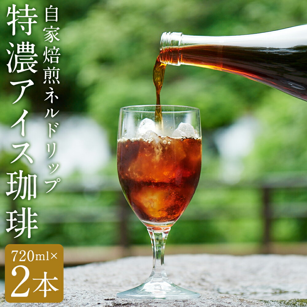 【ふるさと納税】自家焙煎ネルドリップ【特濃アイス珈琲】720ml×2本［名水の郷 北海道京極町］ 布ドリップ フランネル アイスコーヒー 深煎 常温 送料無料