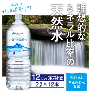【12ヵ月定期便】大雪旭岳源水（2L×12本）