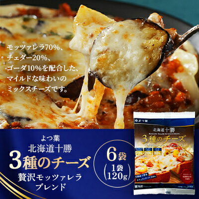 【ふるさと納税】よつ葉 北海道十勝 3種のチーズ 贅沢モッツァレラブレンド 120g×6袋【配送不可地域：離島】【1690051】