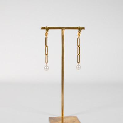 ふるさと納税 松山市 パールチェーンイヤリング |  | 01