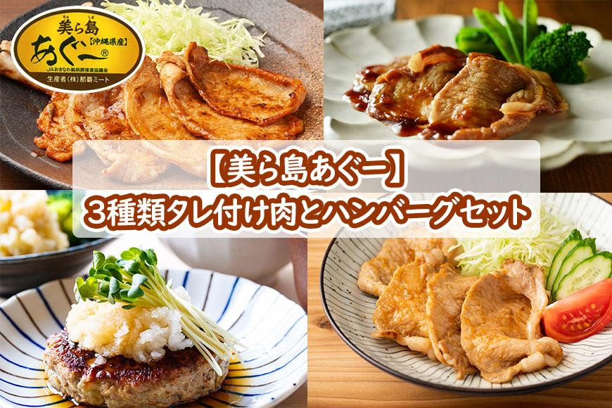 
【美ら島あぐ～】3種類タレ付け肉とハンバーグセット | 個別包装 小分け 冷凍ハンバーグ 簡単調理 温めるだけ 豚バラ 西京漬け 豚ロース 塩麹
