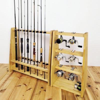 ふるさと納税 横手市 WOOD WORKS リールスタンドBタイプ/Mサイズ【本体カラー:ライトブラウン】 |  | 01