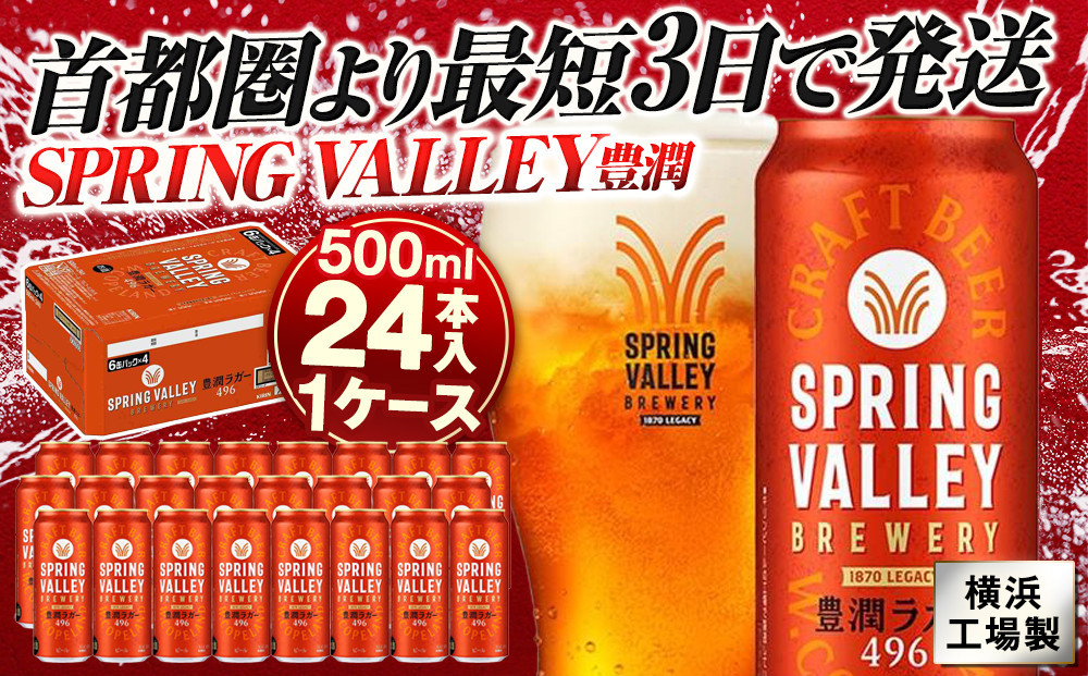 
            キリン SPRING VALLEY 豊潤〈496〉缶500ml　1ケース（24本入）【横浜工場製】
          