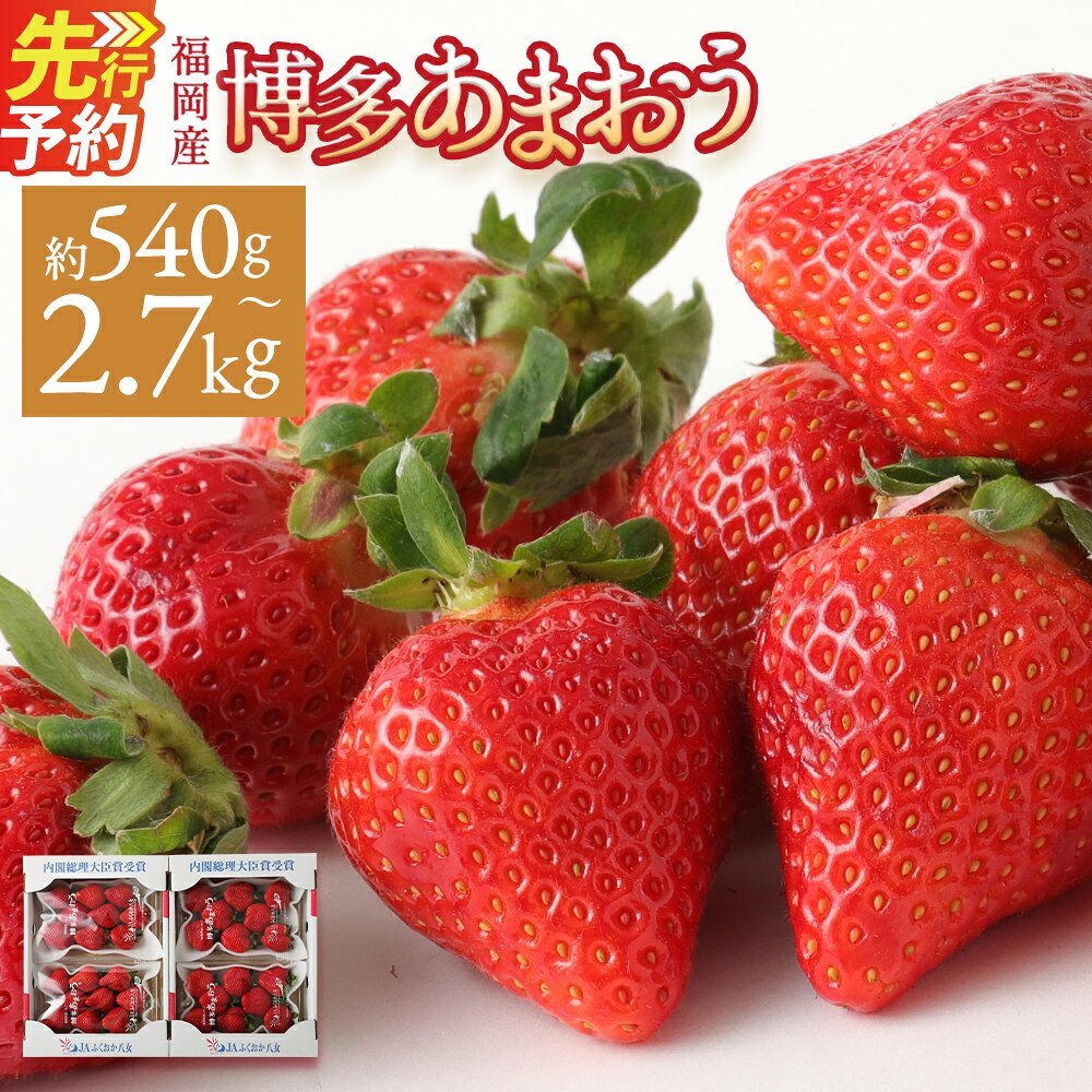 【ふるさと納税】いちご あまおう 1パック約270g 2パック/4パック/6パック/8パック/10パック 約540g/約1kg/約1.62kg/約2.16kg/約2.7kg 選べる内容量/発送月 イチゴ 果物 福岡県産【2027年2月上旬～2027年3月下旬/2026年12月上旬～2027年1月下旬に順次発送予定】