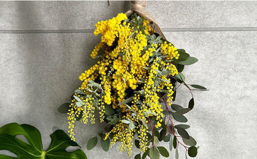 No.180 毎年人気！春を運んでくるユーカリとミモザのスワッグ