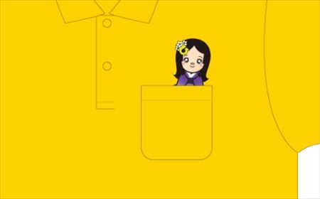 ポロシャツ おだいちゃん イエロー ゆるキャラ
