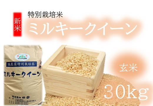 
            （新米）ミルキークイーン（特別栽培米）玄米 30㎏【002117】
          