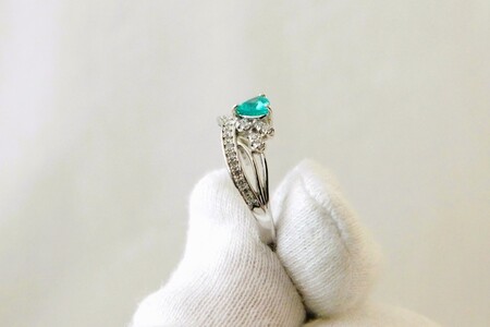 【ふるなび限定】【一点もの】Pt900　ブラジル産パライバトルマリン（0.30ct）ダイヤモンドリング　K54　K06117-H　FN-Limited-SP