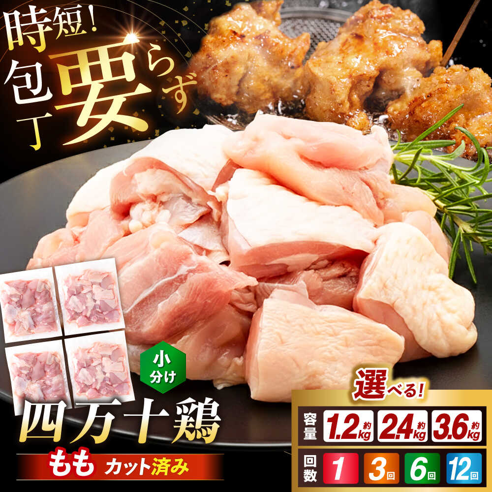 【ふるさと納税】【選べる内容量・お届け回数】四万十鶏 カットでかんたん時短セット（もも肉 切身：約1.2kg・約2.4kg・約3.6kg／1回・3回・6回・12回）【三栄ブロイラー販売株式会社】[ATDP002]