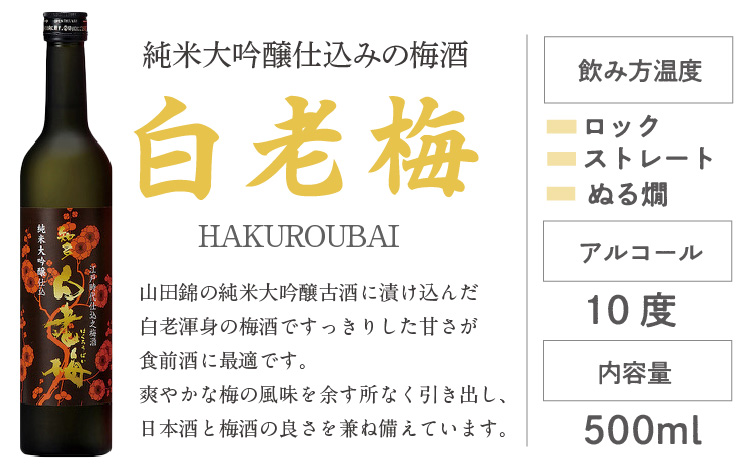 知多の梅酒 『純米大吟醸仕込みの梅酒 白老梅(500ml)』