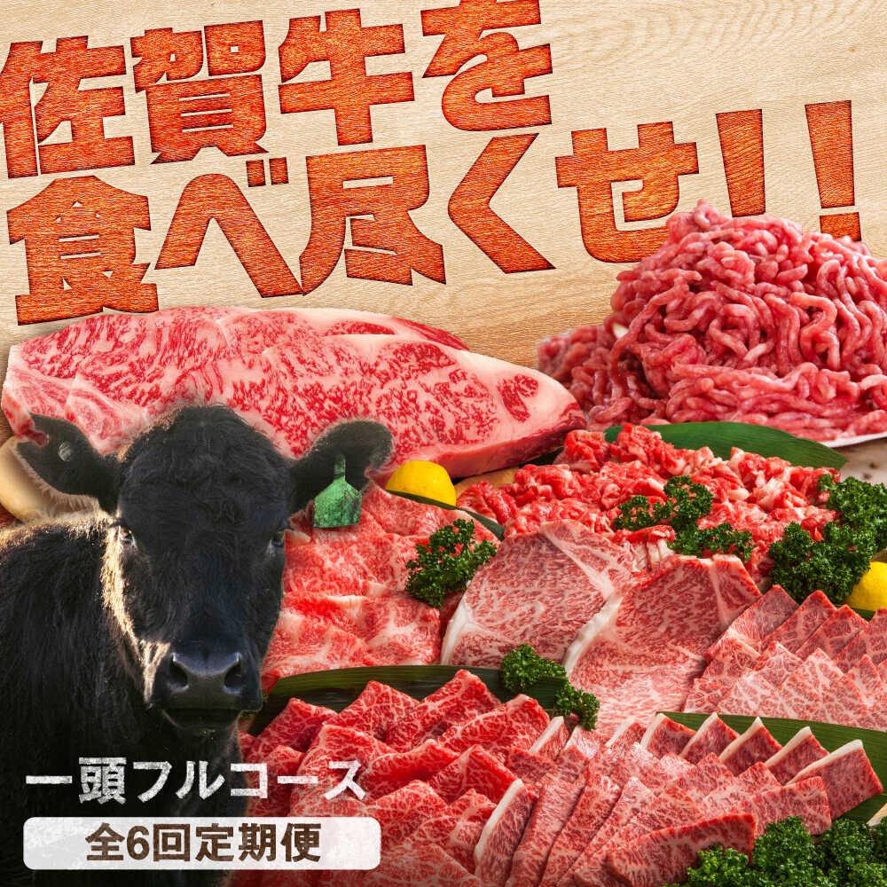 【ふるさと納税】【全6回定期便】佐賀牛一頭フルコース定期便 / 佐賀県 / 有限会社佐賀セントラル牧場 [41ASAA309]