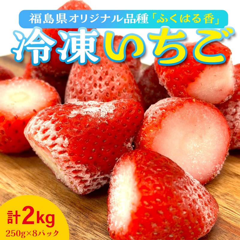 冷凍いちご 福島県オリジナル品種「ふくはる香」2kg（250g×8） いちご イチゴ 苺 福島県 鏡石町 鏡石農遊園 F6Q-345