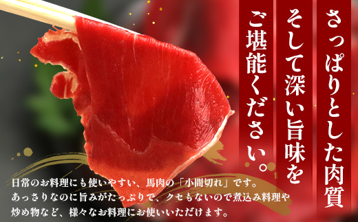 【 定期便 6回 】 熊本県 馬肉 小間スライス （500g×2） × 6回 【 合計 6kg 】 【 大容量 本場 熊本県 馬肉 冷凍 真空 熊本 肥育 ヘルシー 赤身 肉 高栄養 肉 】041-0