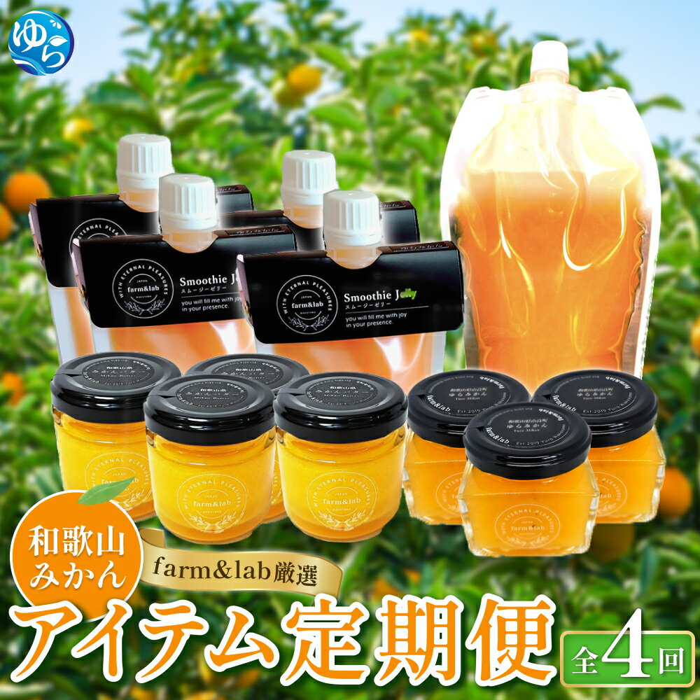 【ふるさと納税】 【定期便】farm＆lab 厳選！みかんアイテム定期便（全4回お届け） / ミカン みかんジュース みかんバター スムージーゼリー みかんジャム 由良町 和歌山　//kakou