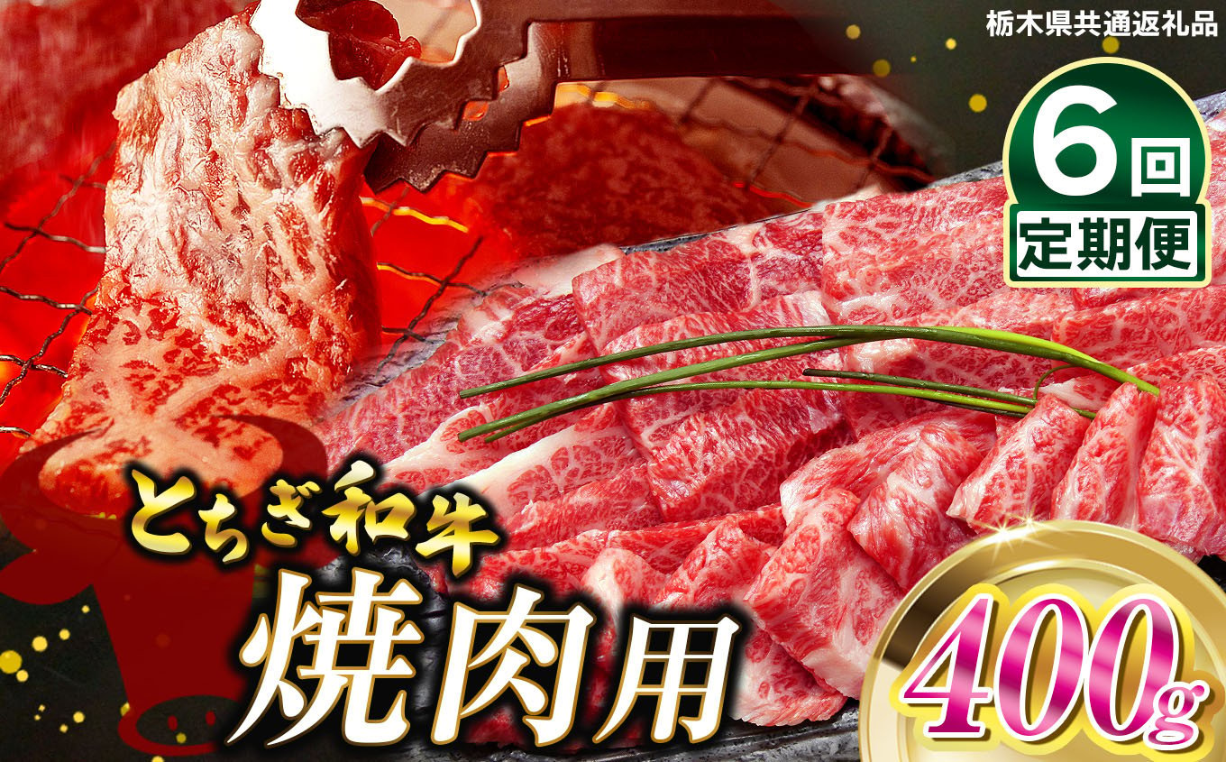 
            【定期便6回】とちぎ和牛焼肉用 400ｇ | 和牛切り落とし 黒毛和牛 切り落とし 栃木県産黒毛和牛 焼肉 バーベキュー BBQ  肉 牛肉 高級 ご褒美 ふるさと納税 栃木県 那珂川町 送料無料
          