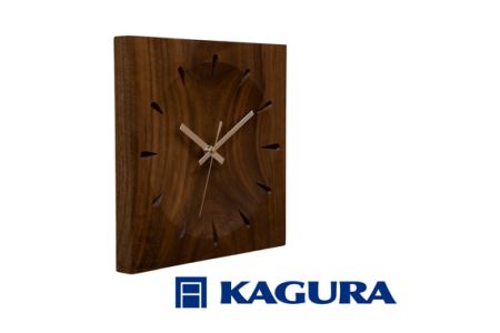 家具蔵 KAGURA 時計 ソアレ角 ウォールナット材 セイコークロック社製スイープムーブメント 掛け時計 天然木 茨城県 静音 おしゃれ 壁掛け時計 軽量 壁時計 北欧 シンプル 大きい アナログ オシャレ 木目調 ウォールナット無垢材 オイル仕上げ 【株式会社アイダ】【ho1331】