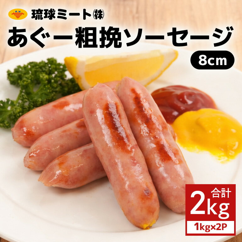 【ふるさと納税】 あぐー粗挽ソーセージ 8cm 2kg（1kg×2P） 沖縄県 浦添市 肉 豚肉 豚 食品 あぐー 粗挽 ソーセージ ウインナー 人気 ギフト BBQ BS35