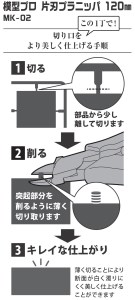 模型プロ　片刃プラニッパ（MK-02） [3.peaks（スリーピークス）] ニッパー プラモデル製作 模型製作 プラスチックニッパー【012S025】