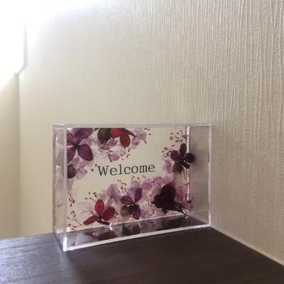 ふるさと納税 田原本町 ハーバリウムウェルカムプレート(パープル) |  | 01