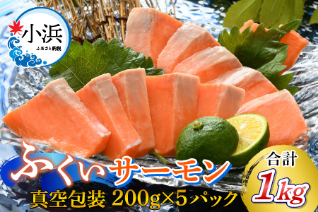 国産 ふくいサーモン 200g × 5パック 計1kg  刺身 サケ 鮭 [BFAA074] 【配送不可地域：北海道・沖縄・離島】 