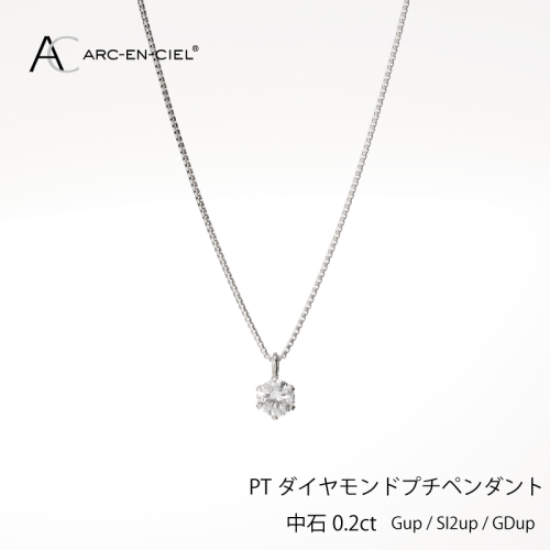 アルカンシェル プラチナ ダイヤ プチペンダント（計0.2ct）【鑑別書付き ジュエリー プレゼント ギフト ファッション アクセサリー 贈り物 贈答 お祝い 記念日】 J013-3
