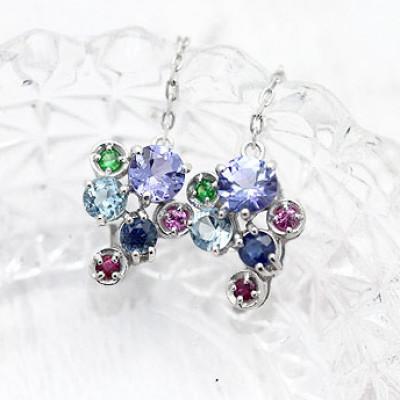 ふるさと納税 南アルプス市 PT900 ぶどうピアス プラチナ カラーストーン アメリカン チェーンピアス【f102-pt】 |  | 01