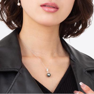 ふるさと納税 神戸市 【常盤木】黒蝶真珠(タヒチパール)ダイヤモンド K18 ホワイトゴールド ペンダントトップ |  | 03