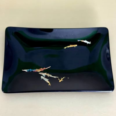 角小皿　鯉　漆黒【1760436】