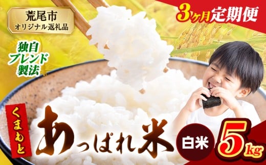 【3ヶ月定期便】熊本県産 くまもとあっぱれ米 ブレンド米 5kg 熊本県産 ふるさと納税 白米 精米 米 こめ ふるさとのうぜい コメ お米 おこめ《お申込み翌月から出荷》