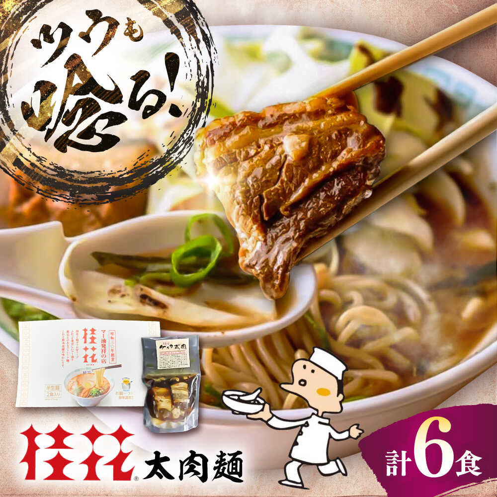 【ふるさと納税】太肉麺(桂花ラーメン2食入×3袋 太肉80g×3袋) / ターローメン 熊本ラーメン らーめん マー油 豚骨 トンコツ 拉麺 簡単 手軽 ケイカ 計6食 インスタントラーメン 豚骨 即席麺 福岡 理由あり 規格外 お米に合う 熊本県 菊陽町【桂花拉麺株式会社】[BHAR006]