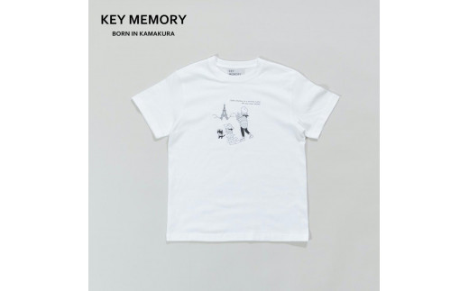 《0》【KEYMEMORY 鎌倉】トラベルイラストTシャツ WHTIE