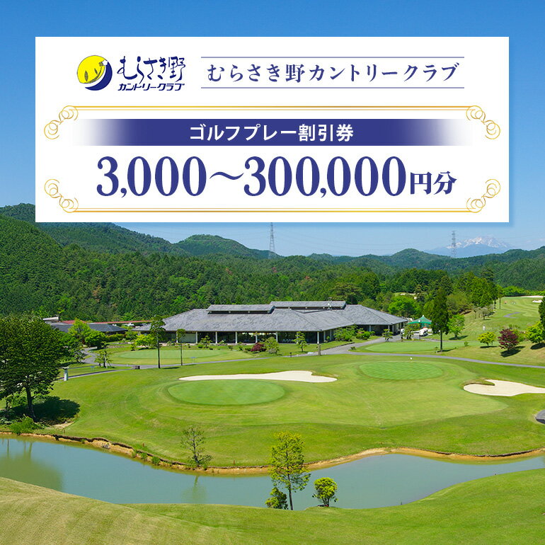 【ふるさと納税】 ゴルフ 八百津町 割引券 選べる 3,000円分 15,000円分 30,000円分 90,000円分 150,000円分 300,000円分 趣味 娯楽 むらさき野カントリークラブ 送料無料 y20-14