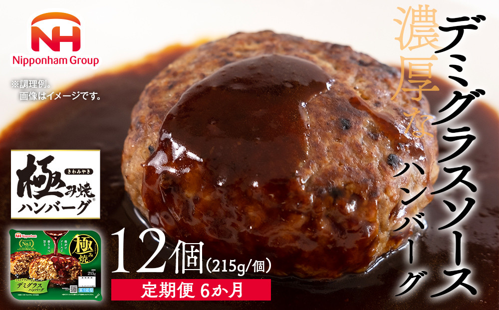 
極み焼きハンバーグ（デミグラスソース）セット定期便6か月 定期便
