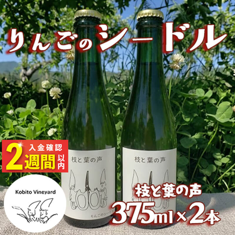 【ふるさと納税】 【14日以内発送】 りんごのシードル 「枝と葉の声」 375ml×2本 りんご リンゴ 林檎 酒 果実酒 アルコール お酒 果物 くだもの 晩酌 スパークリングワイン 米崎りんご 自然 シードル 飲料 飲み物 東北 父の日 母の日 ギフト 大船渡 岩手 岩手県 大船渡市