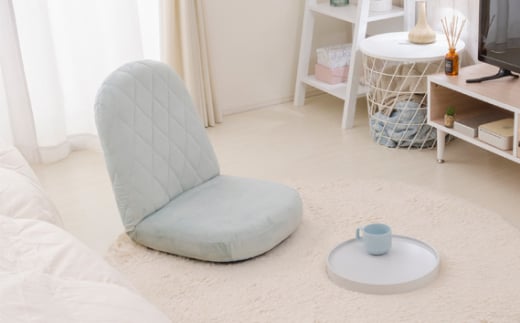 No.725 女性の部屋になじむ座椅子A1104 ブルーヘイズ【日本製】 ／ インテリア イス オシャレ かわいい 神奈川県