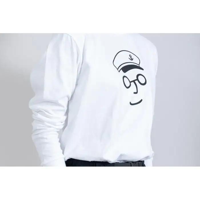 《3》【KEYMEMORY　鎌倉】セーラー帽イラストロングTシャツ　WHITE
