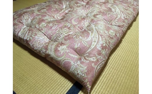 【抗菌・防ダニ】素朴なコットン敷布団/セミダブルロング・ピンク