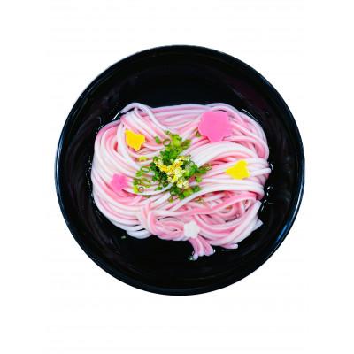 ふるさと納税 砺波市 モチモチ感がたまらない手延べ紅白半生麺に、梅と千鳥を散りばめたハレの日のうどん「MUSUBI」3袋入 |  | 02