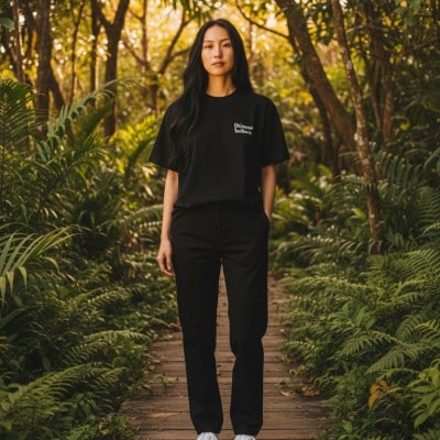 やんばるの自然を纏う オリジナルデザインTシャツ(ブラック/XLサイズ)【1732934】