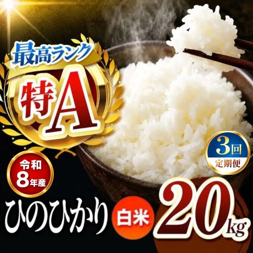 【 定期便 3回 】 R８年産熊本県産 白米 ひのひかり 20kg