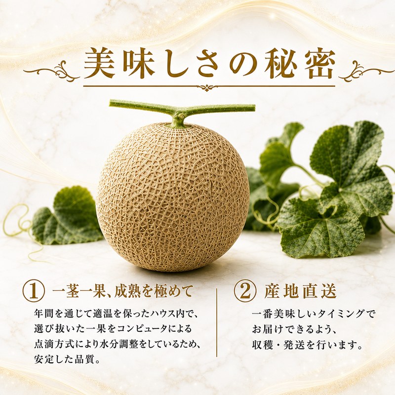 高知県南国市産／厳選桐箱入りマスクメロン（2個）【メロン フルーツ くだもの デザート 高評価 厳選 高級 ギフト 贈り物 人気 おすすめ】【メロン マスクメロン フルーツ 果物 くだもの 食品 デザ