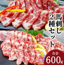 【ふるさと納税】大トロ＆中トロ 霜降り馬刺し 合計600g 2種類セット 大トロ 中トロ 醤油付き おろし生姜付き 食べ比べ ブロック 冷凍 送料無料