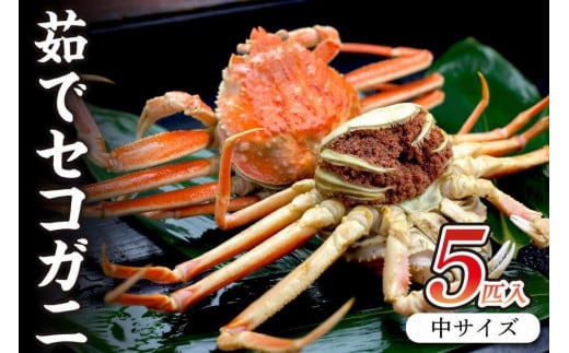 セコガニ／驚きの旨さ！茹でセコガニ 【厳選】 中サイズ5匹入　ボイルセコガニ　ボイル セイコガニ せこがに せいこがに 松葉がに 松葉ガニ まつばがに まつばガニ 海鮮 魚介 魚介類 ふるさと納税 蟹 カニ ふるさと納税 海鮮 年末 京都 丹後 送料無料　SS00077